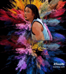 a painting of a basketball player with the hashtag #toonme on it