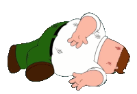 a cartoon of peter griffin laying on the floor