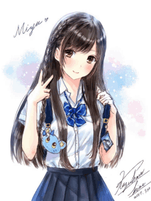 a drawing of a girl with the name miya written on the bottom