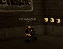 a soldier in a video game with the name sellmyorgans