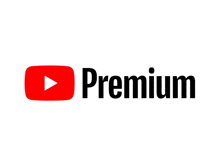 a youtube premium logo with a red play button