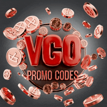 a sign that says vgo promo codes surrounded by gold coins