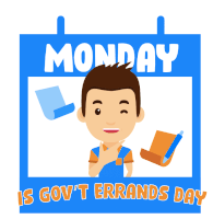 Monday Government Errands Sticker