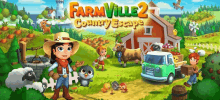 an advertisement for farmville 2 country escape shows a cow and a truck