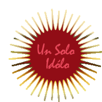 a red circle with the words " un solo idolo " written on it