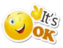 a smiley face is giving a thumbs up and the words `` it 's ok '' .