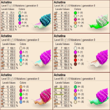 a screenshot of a game called achatina showing different colors