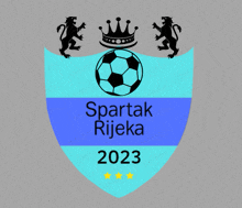 a blue shield with a soccer ball and the words spartak rijeka 2023 on it