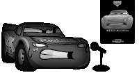 a black and white drawing of a lightning mcqueen from cars