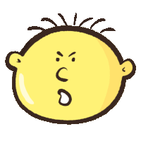 a cartoon drawing of a child 's head with an angry expression