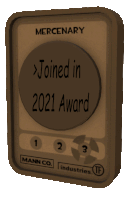 a plaque that says mercenary joined in 2021 award