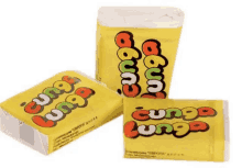 three packages of cunga gum are sitting on a table