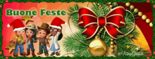 a christmas greeting card that says buone feste on the top