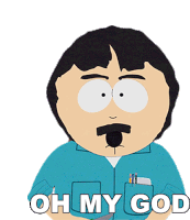 a cartoon character from south park says oh my god with his eyes closed