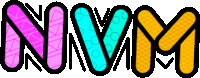 a colorful logo that says nvm on it