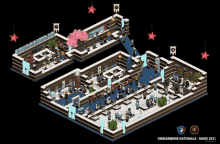 an isometric rendering of a gendarmerie nationale building