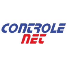 a blue and red controle net logo with a white background