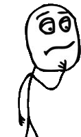 a black and white drawing of a stick figure with a confused face .