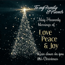 a christmas card that says may heavenly blessings of love peace and joy rain down on you this christmas