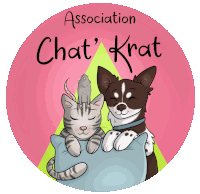 a logo for association chat ' krat shows a dog and a cat