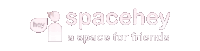 a logo for spacehey a space for friends with a person on it