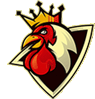 a rooster with a crown on its head in a shield