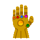 a hand wearing a glove with a bunch of stones on it .