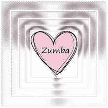 a pink heart with the words zumba written on it