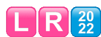 the letters lr are on a pink and blue icon