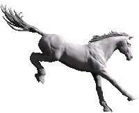 a statue of a horse with a long mane