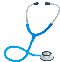 a blue stethoscope on a white background with the letter l