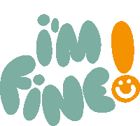 a logo that says i 'm fine with an exclamation point