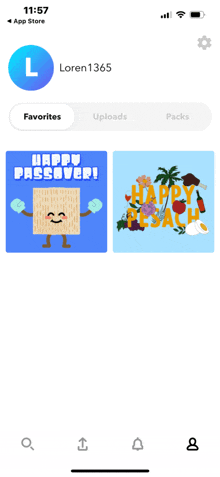 a screenshot of the app store with a picture of a loaf of matzo that says happy passover