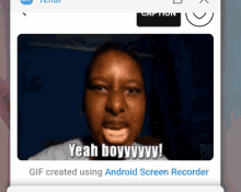 a gif created using android screen recorder shows a man screaming