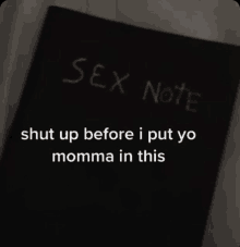 a black book with the title sex note written on it