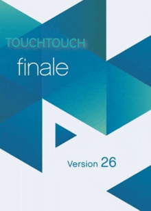 touchtouch finale version 26 is shown on a blue background