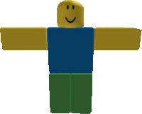 a roblox character with his arms outstretched and a smiley face on his face