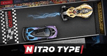 two racing cars are racing on a track in a video game .