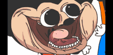 a close up of a cartoon character 's face with his mouth open