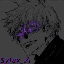 a black and white drawing of a person with sylux 4 written on the bottom