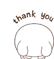 a cartoon rabbit is kneeling down and saying thank you