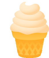 an ice cream cone with a swirl of cream on top