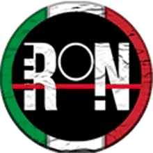 the word ron is written in a circle with a red , green and white border .