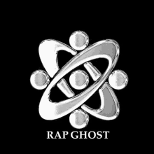 a logo for rap ghost is shown on a black backdrop