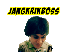 a sticker of a police officer with the words jangkrikboss