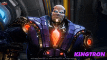 a video game character named kingtron with a purple suit