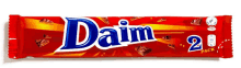 a red package of daim 2 pack chocolate