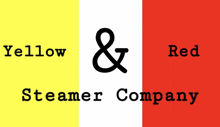 yellow and red steamer company logo on a yellow and red background