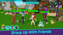 a group of people standing next to each other in a game .