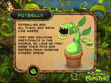 a poster for my singing monsters features a potbelly plant